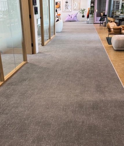 Office carpet after professional cleaning in Central London with restored appearance