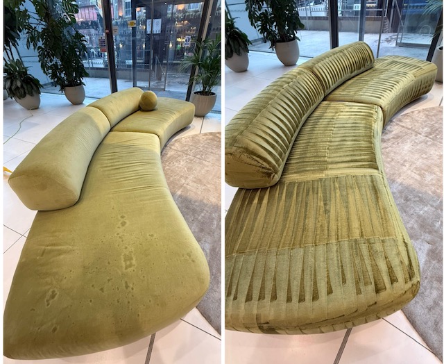 Professional upholstery cleaning in Covent Garden London before and after results