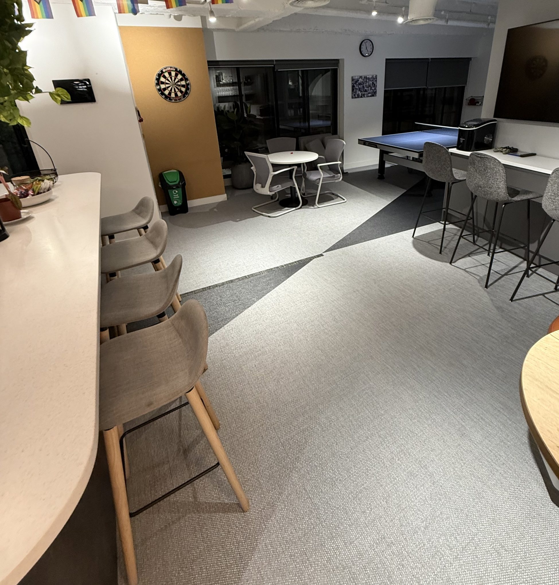 clean commercial carpet in office space after professional carpet cleaning in Piccadilly London